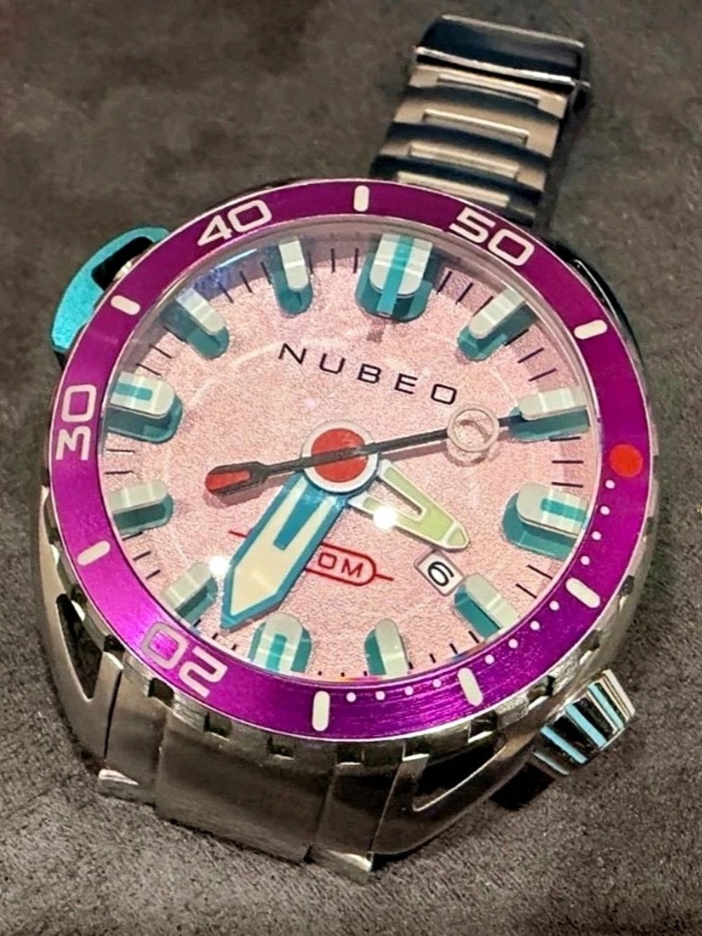 Nubeo Aluminaut Automatic Limited Edition 100 of 120 Dive Watch Ultra Pink NB-61